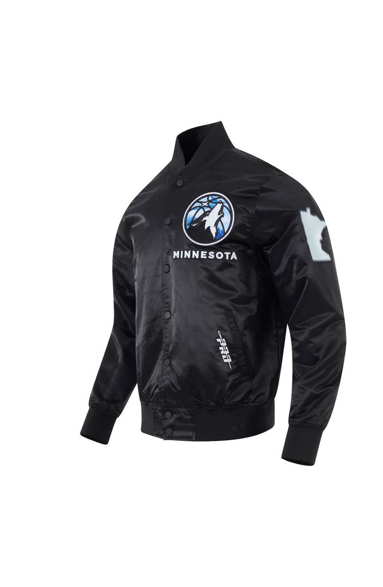 PRO STANDARD Men's Pro Standard Black Minnesota Timberwolves 2024/25 City Edition Chenille Satin Full-Snap Jacket, Alternate, color,