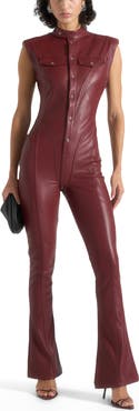 Manière De Voir Annette Leather Jumpsuit