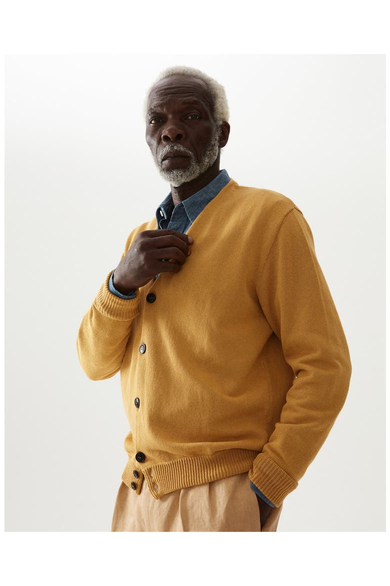 Oliver Cotton Knit Cardigan, Alternate, color, Mustard