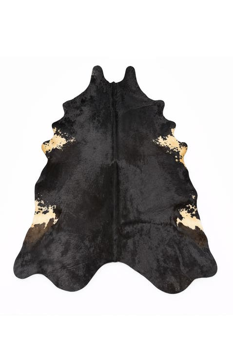Eco Hide Ava Deep Black Cowhide Rug  8'6" × 6'9"