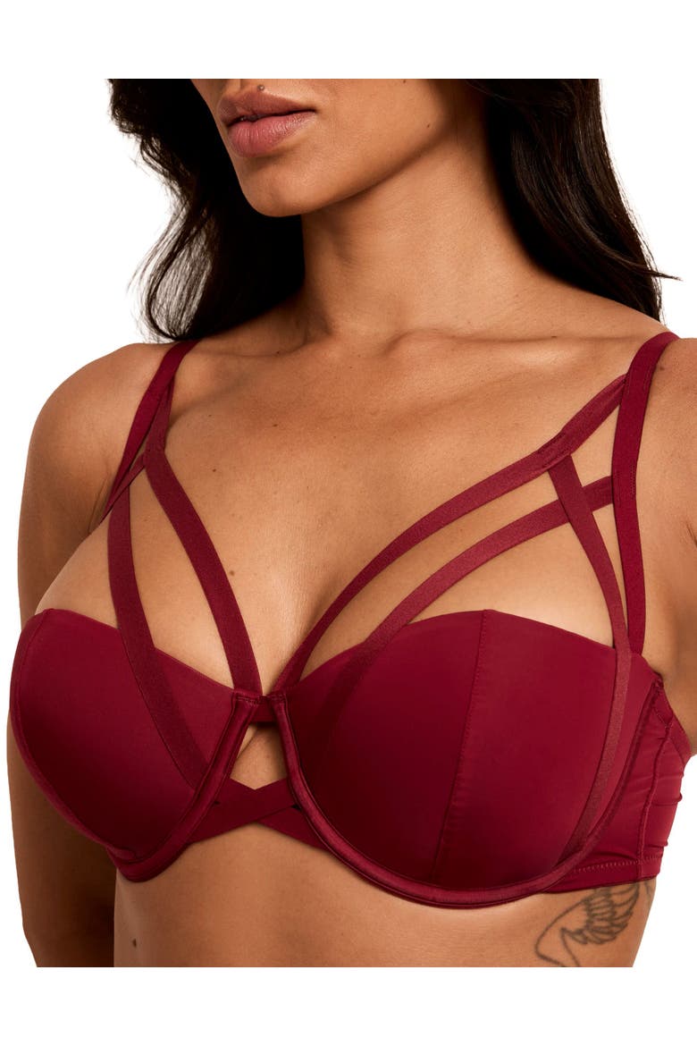 Chyance Contour Balconette Bra, Alternate, color, Dark red