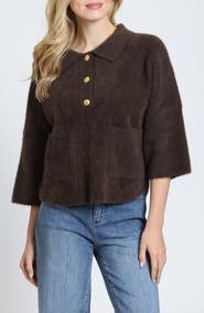 APNY Fuzzy Polo Sweater