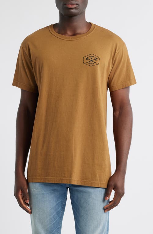DARK SEAS No Trespassing Cotton Graphic T-Shirt in Bronze Brown 