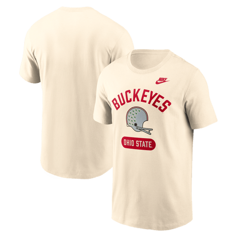 Men's Nike Natural Ohio State Buckeyes Legacy Arch Helmet T-Shirt