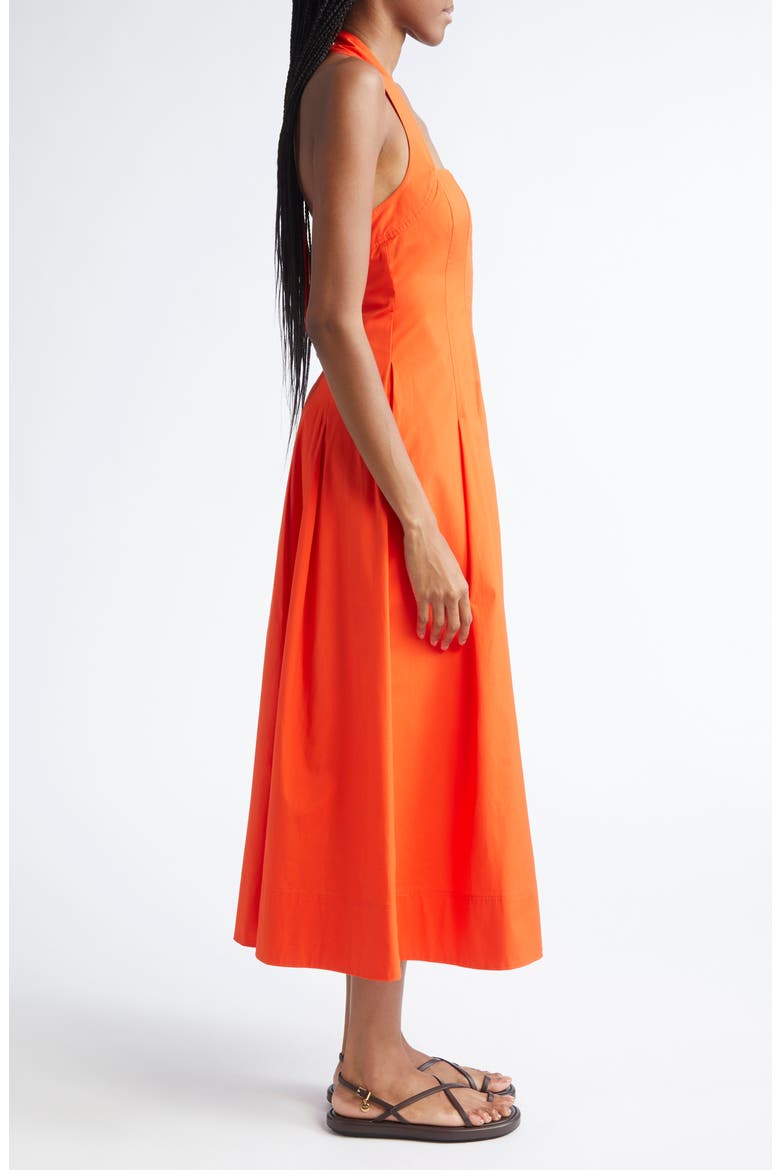 Natalie Stretch Cotton Halter Dress, Alternate, color, POPPY