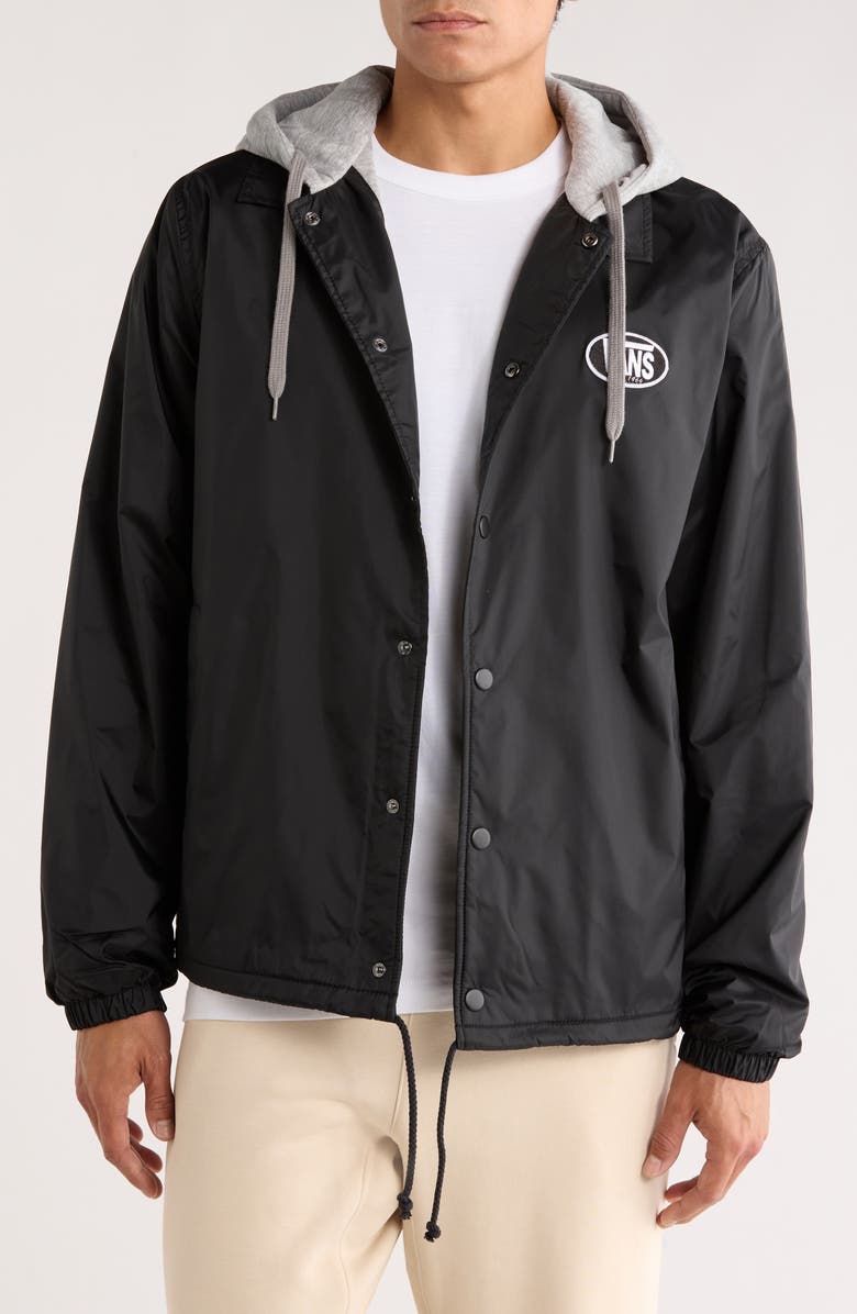 Vans Riley Hooded Coach's Jacket, Main, color, Black