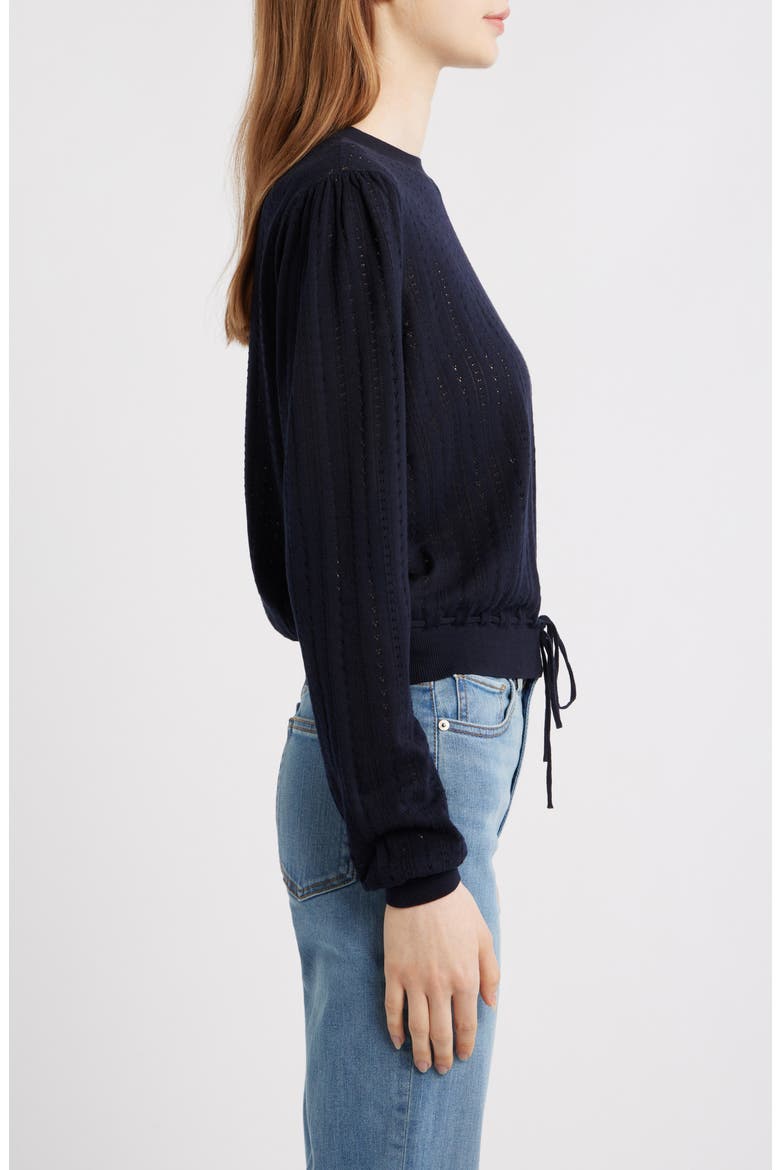 Cotton & Modal Pointelle Sweater, Alternate, color, NAVY