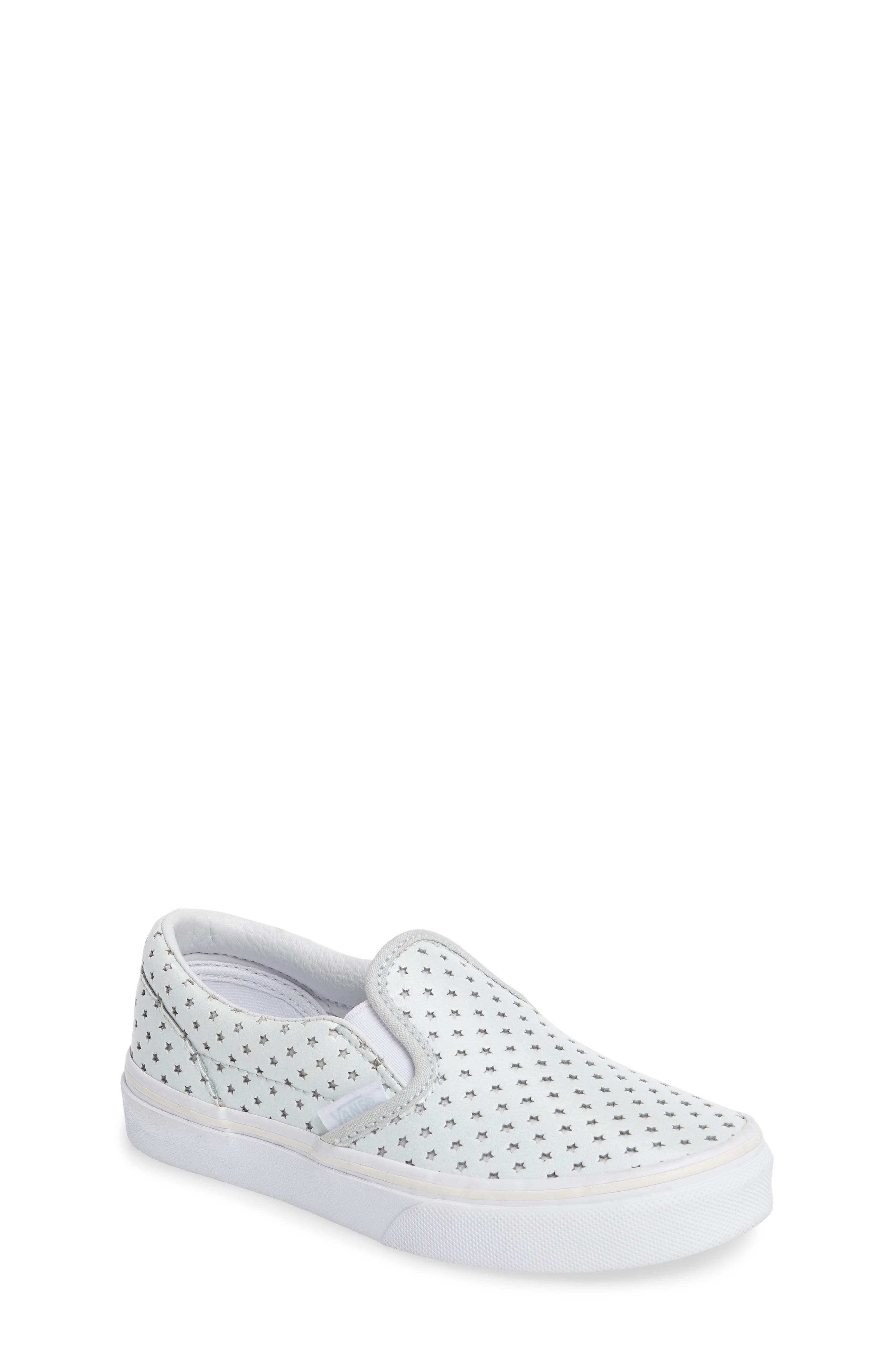 Classic Perforated Slip-On Sneaker, Main, color, STARS PEARLIZED LEATHER
