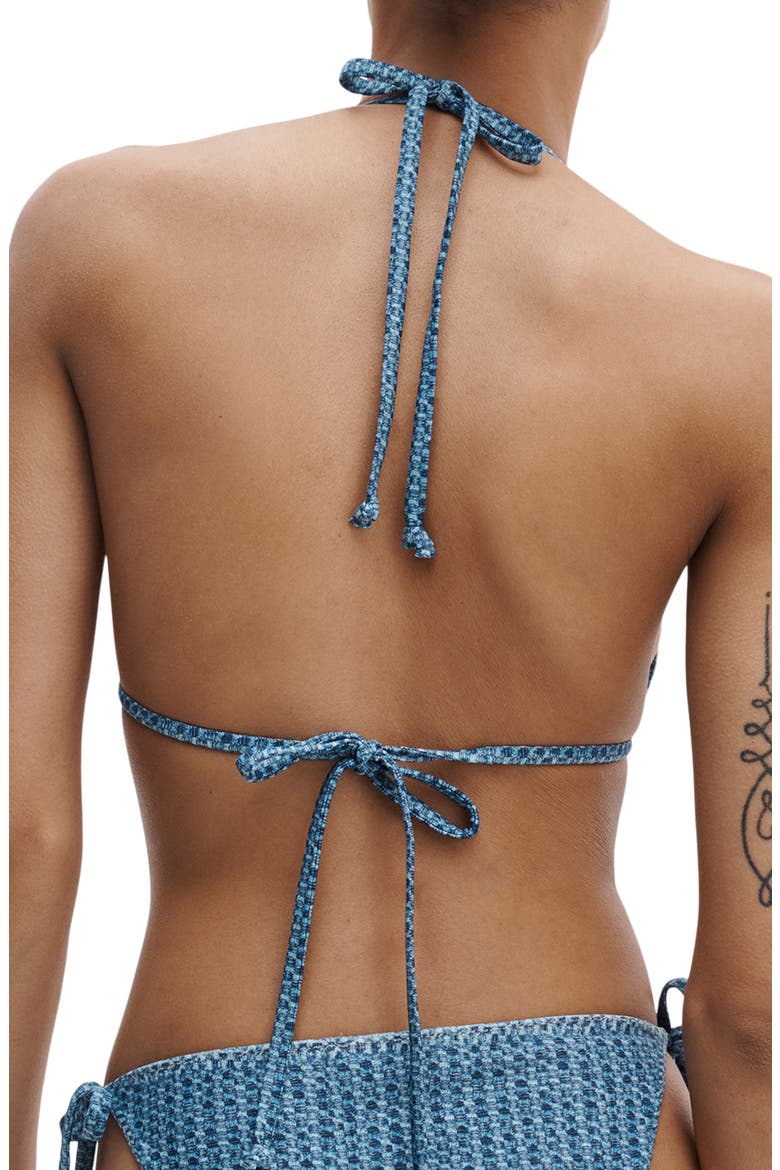 Miramar Faux Denim Bikini Top, Alternate, color, INDIGO
