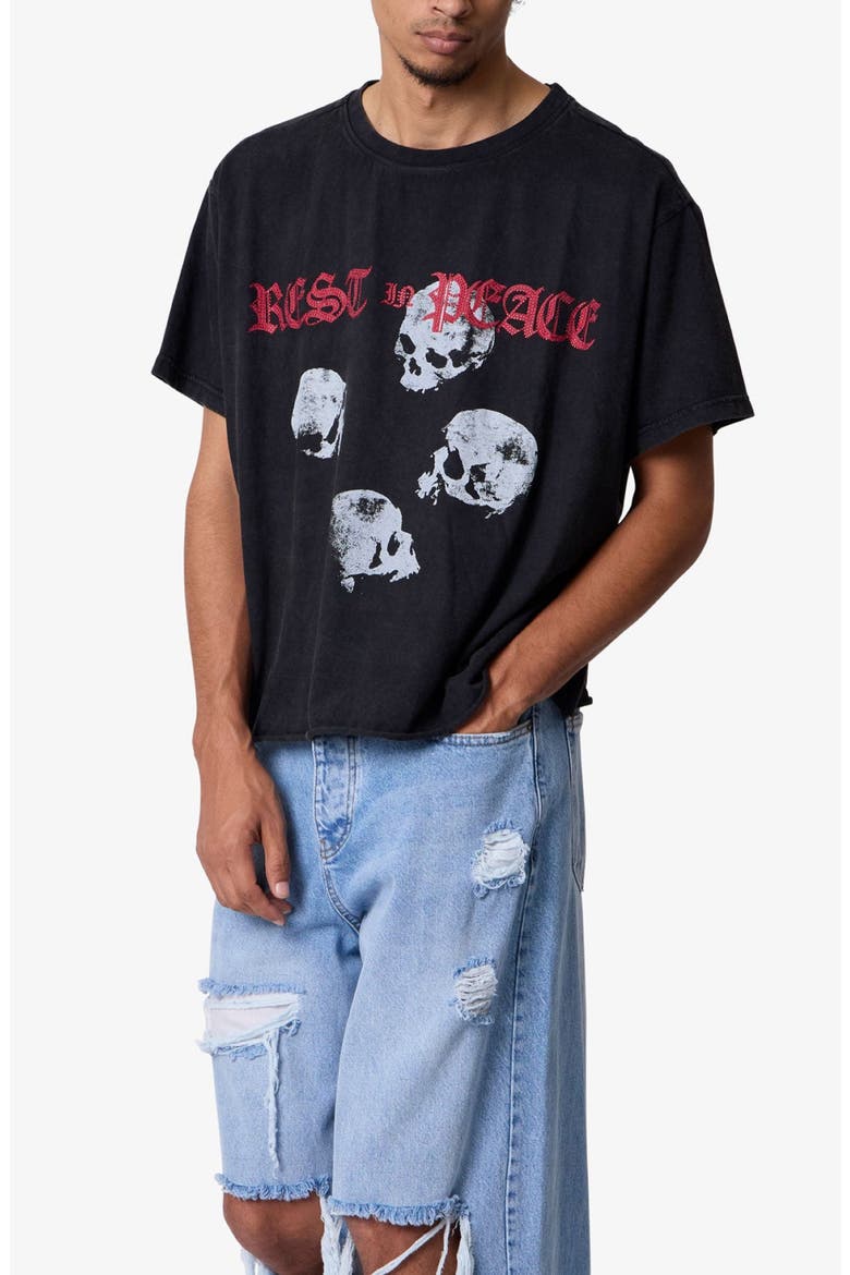 Rip Cotton Graphic T-Shirt, Alternate, color, WASHED BLACK