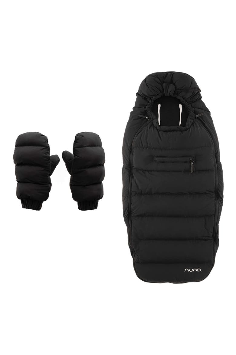 Winter Stroller Muff & Mitten Set, Alternate, color, CAVIAR