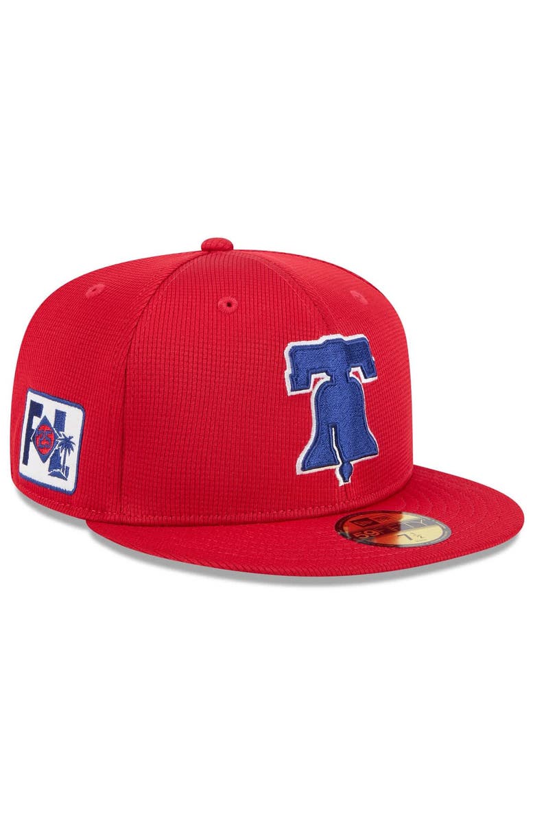 New Era Men's New Era Red Philadelphia Phillies 2025 Spring Training 59FIFTY Fitted Hat, Alternate, color, Red