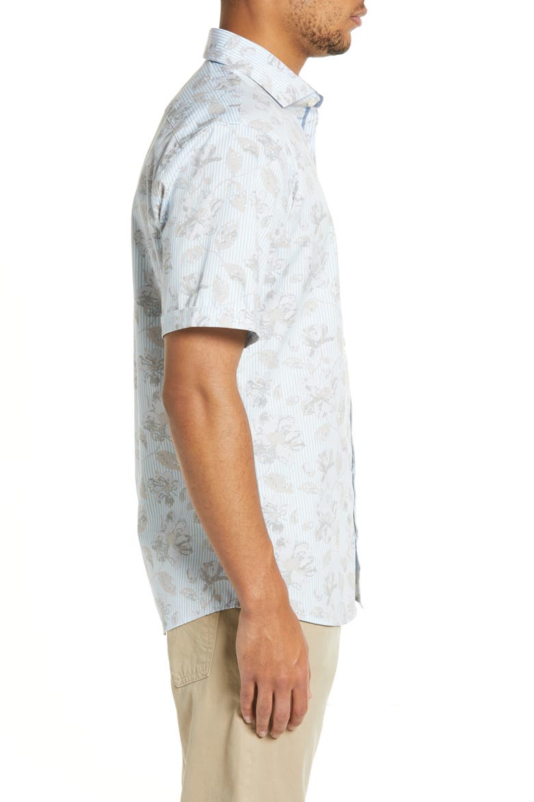 Hardy Cotton Short Sleeve Button-Up Shirt, Alternate, color, FROZEN