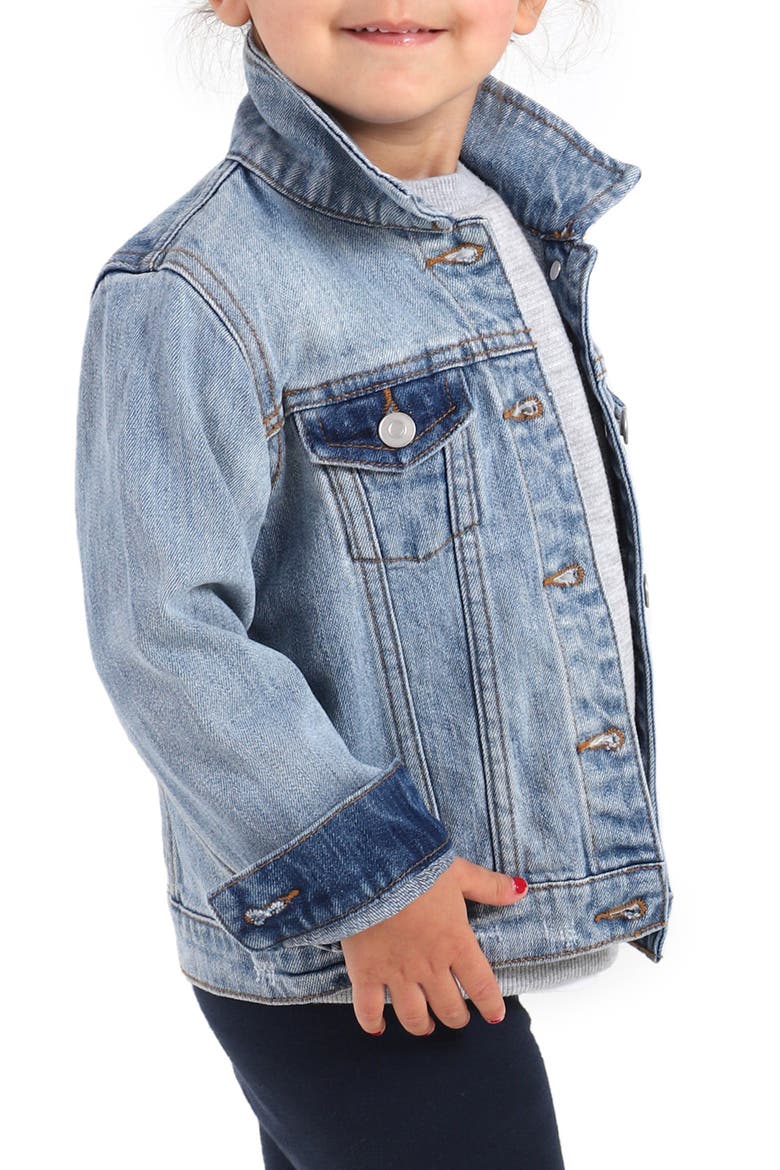 Ingrid & Isabel® Kids' Babe Denim Jacket, Alternate, color, LIGHT WASH