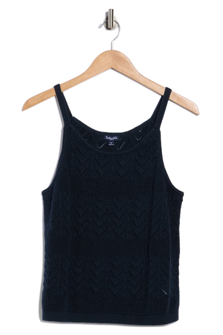 Crochet Sweater Tank, Alternate, color, NAVY BLUE