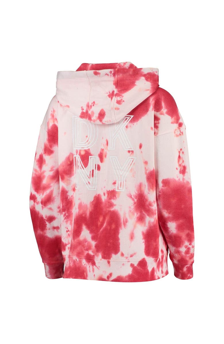 DKNY SPORT Women's DKNY Sport White/Red Washington Nationals Dakota Tie-Dye Half-Zip Hoodie, Alternate, color, White