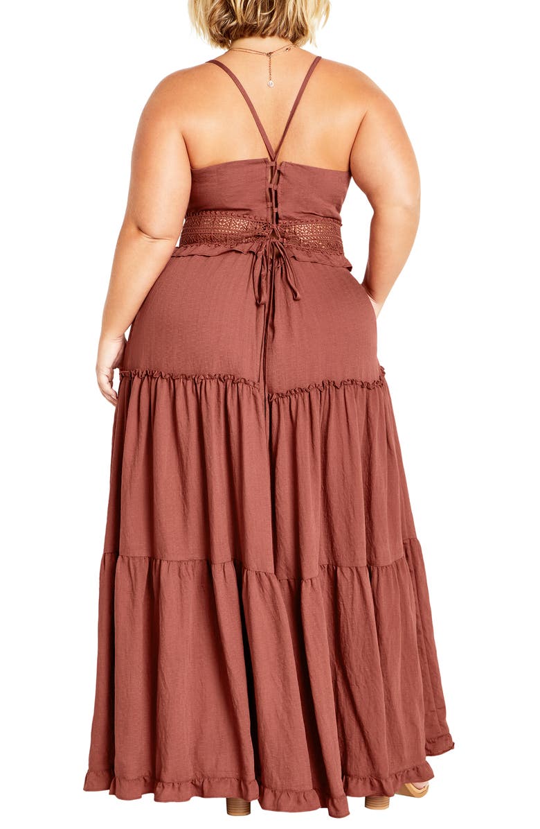 City Chic Aura Maxi Dress, Alternate, color, Cinnamon