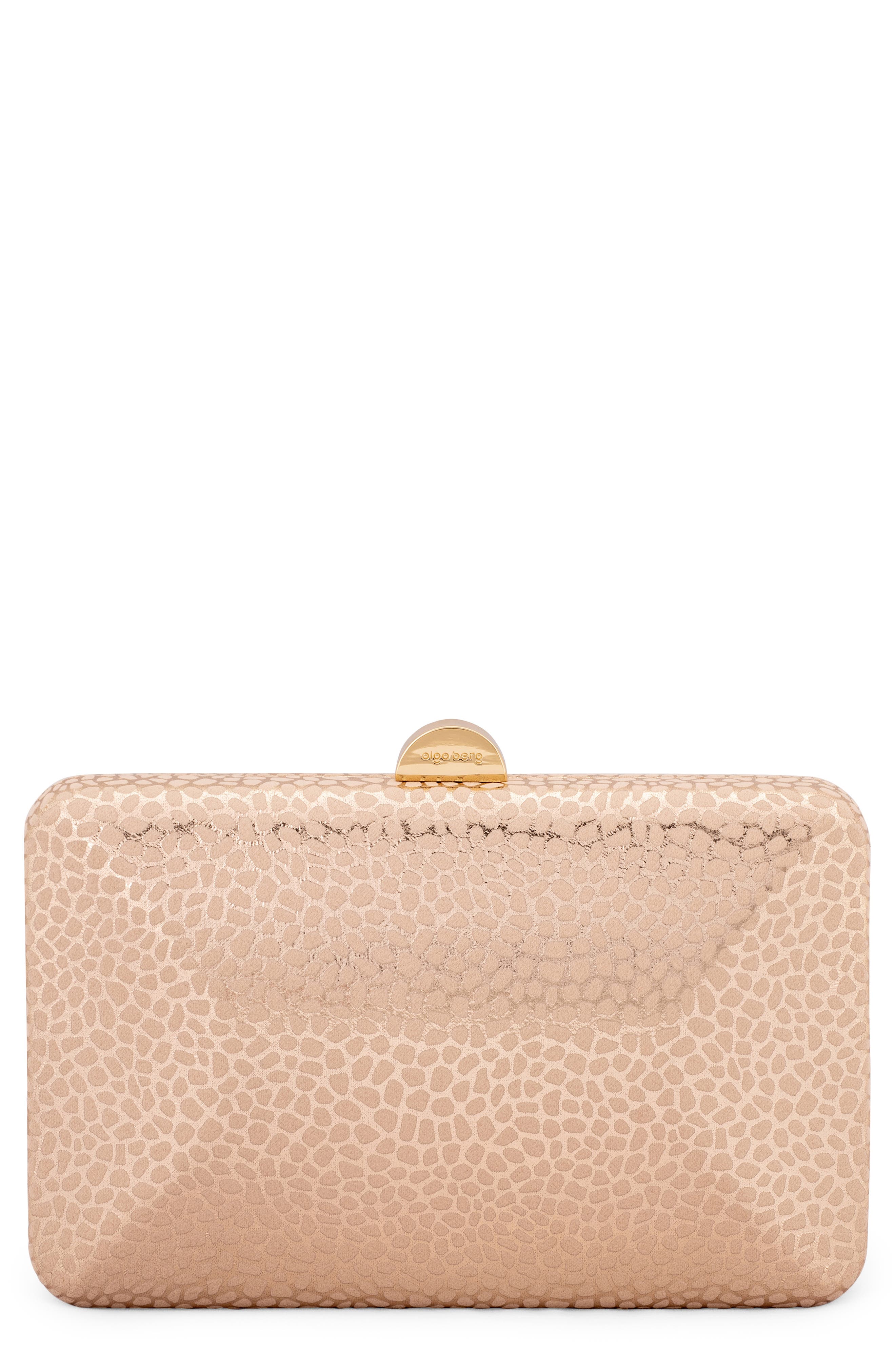 Frankie Embossed Clutch, Main, color, BLUSH