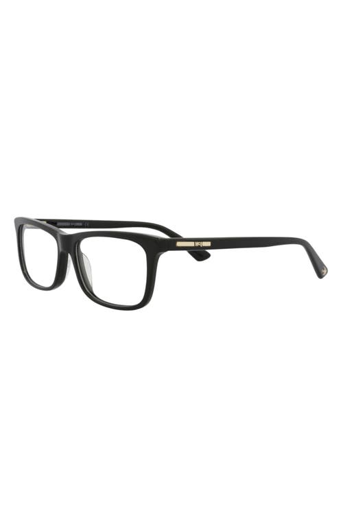 Alexander Mcqueen Mcqueen 52mm Rectangular Optical Glasses In Black Black Transparent