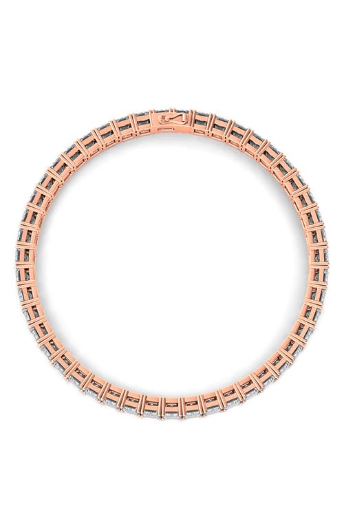 Hautecarat Emerald Cut Lab Created Diamond Tennis Bracelet In 18k Rose Gold