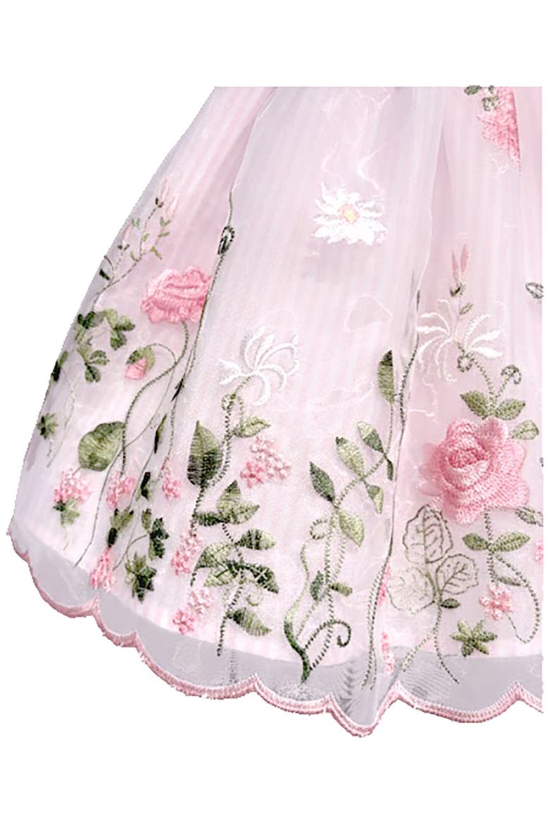 Kids' Floral Embroidered Dress with Bloomers, Alternate, color, PINK/ WHITE