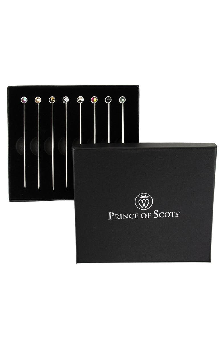 Prince of Scots Gem Crystal Cocktail Picks, Alternate, color, Gold