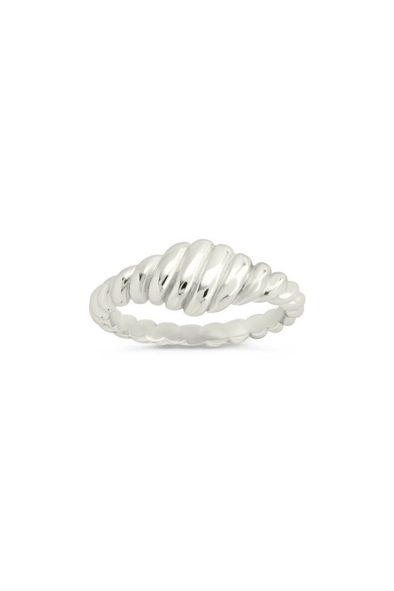 Paula Ribbed Ring, Main, color, SILVER