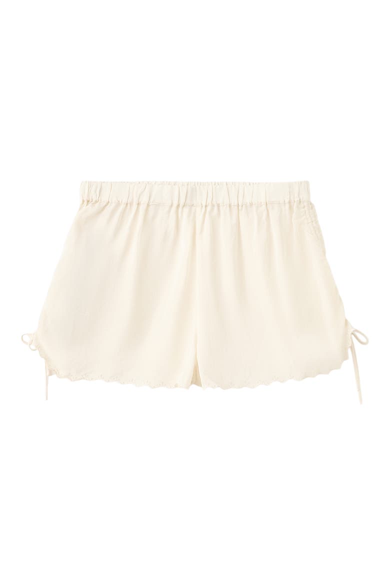 Embroidered Cinched Shorts, Alternate, color, ECRU