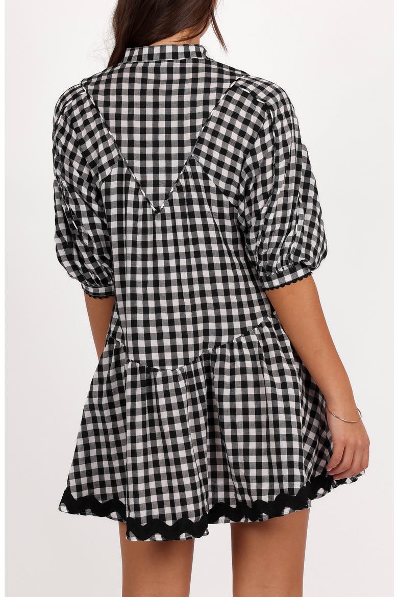 Caroling Check Minidress, Alternate, color, BLACK/ WHITE GINGHAM