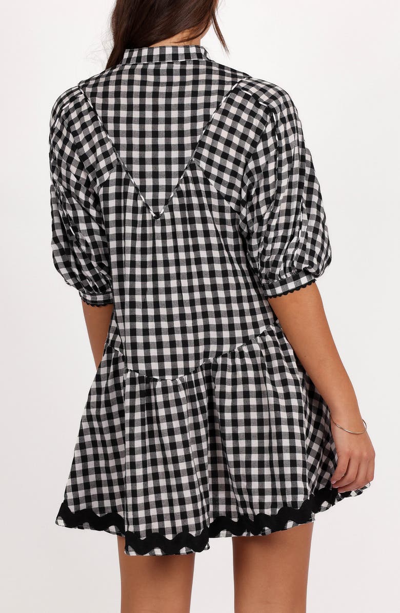 Petal & Pup Caroling Check Minidress, Alternate, color, Black/ White Gingham