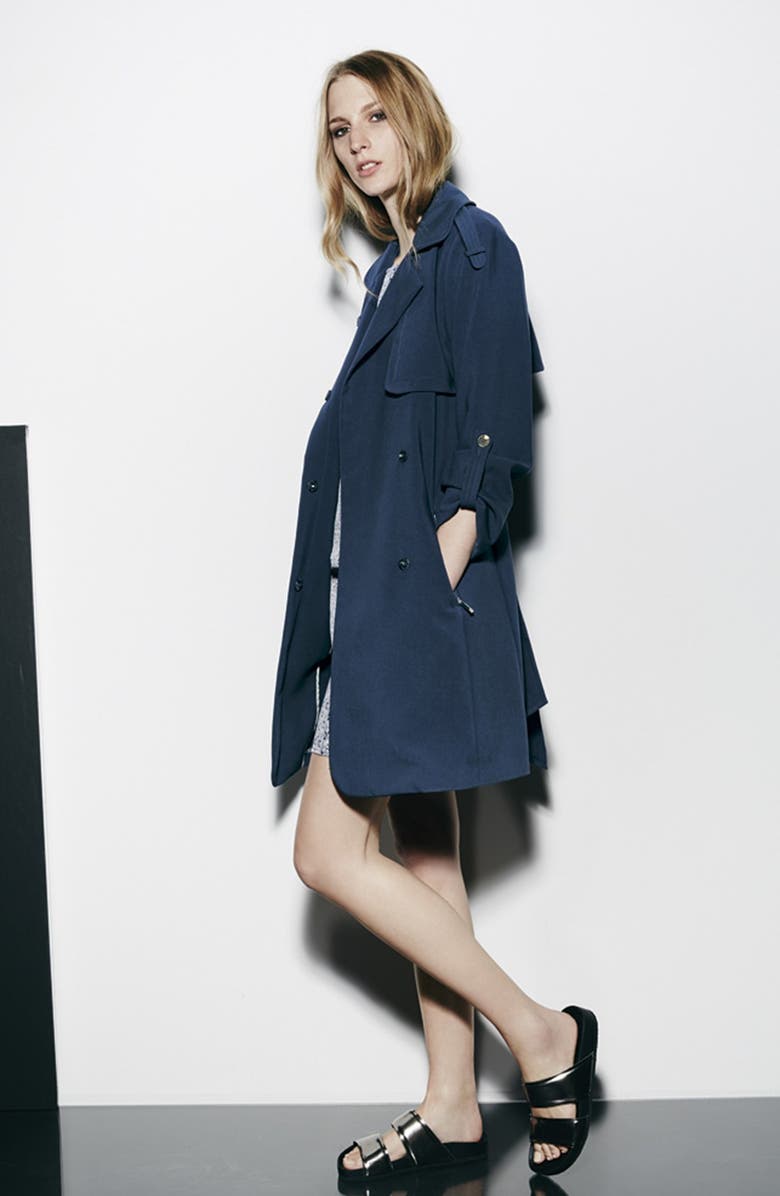 aB Roll Sleeve Wrap Trench Coat, Alternate, color, 
