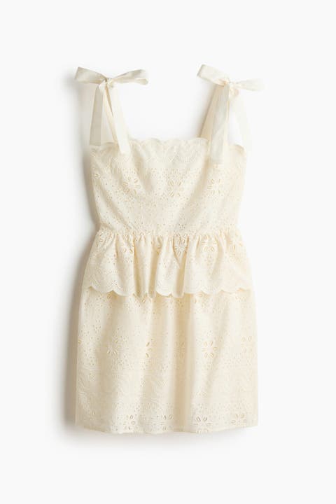 Tie-strap Broderie Anglaise Dress