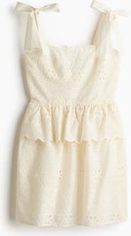 H&M Tie-strap Broderie Anglaise Dress