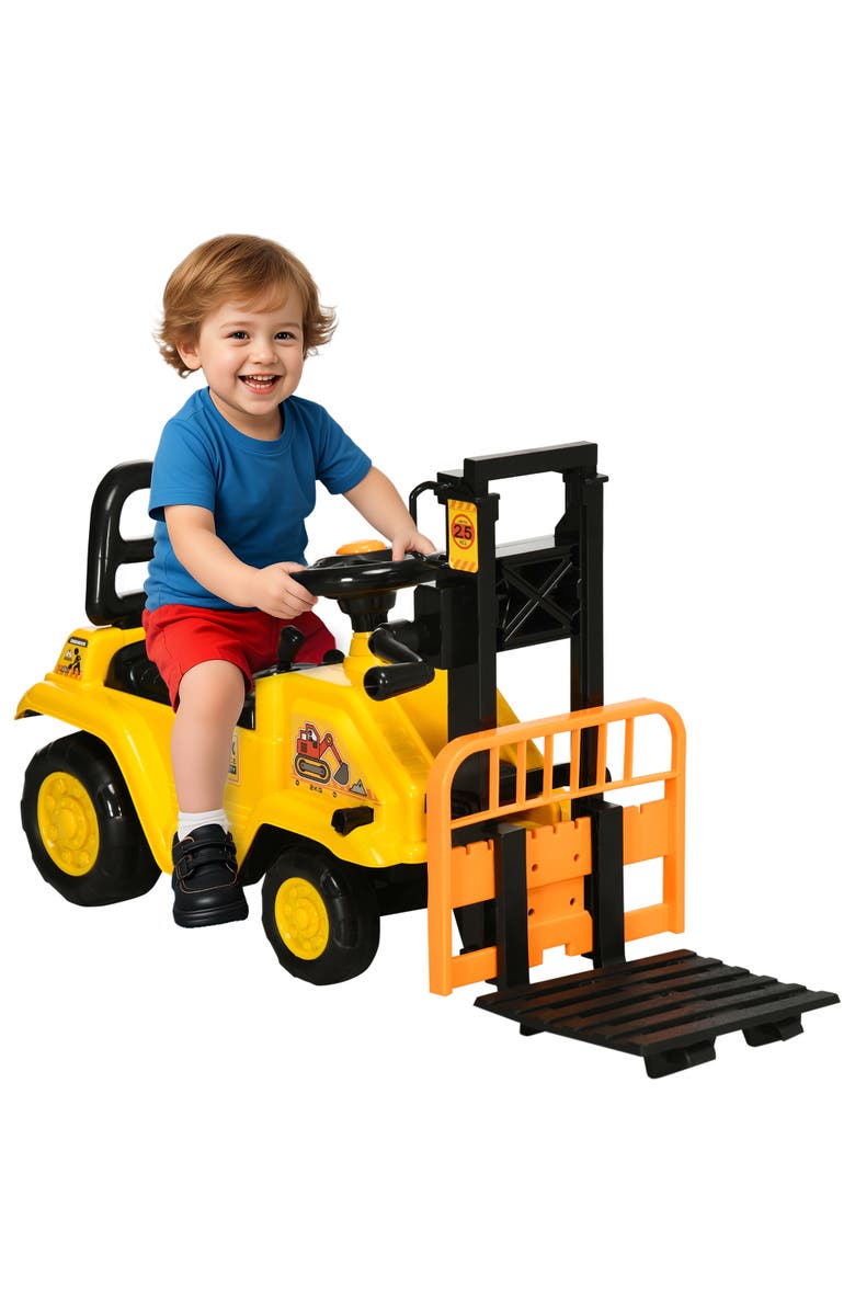 Aosom Kids Ride-On Forklift with Operation Function, Main, color, Yellow