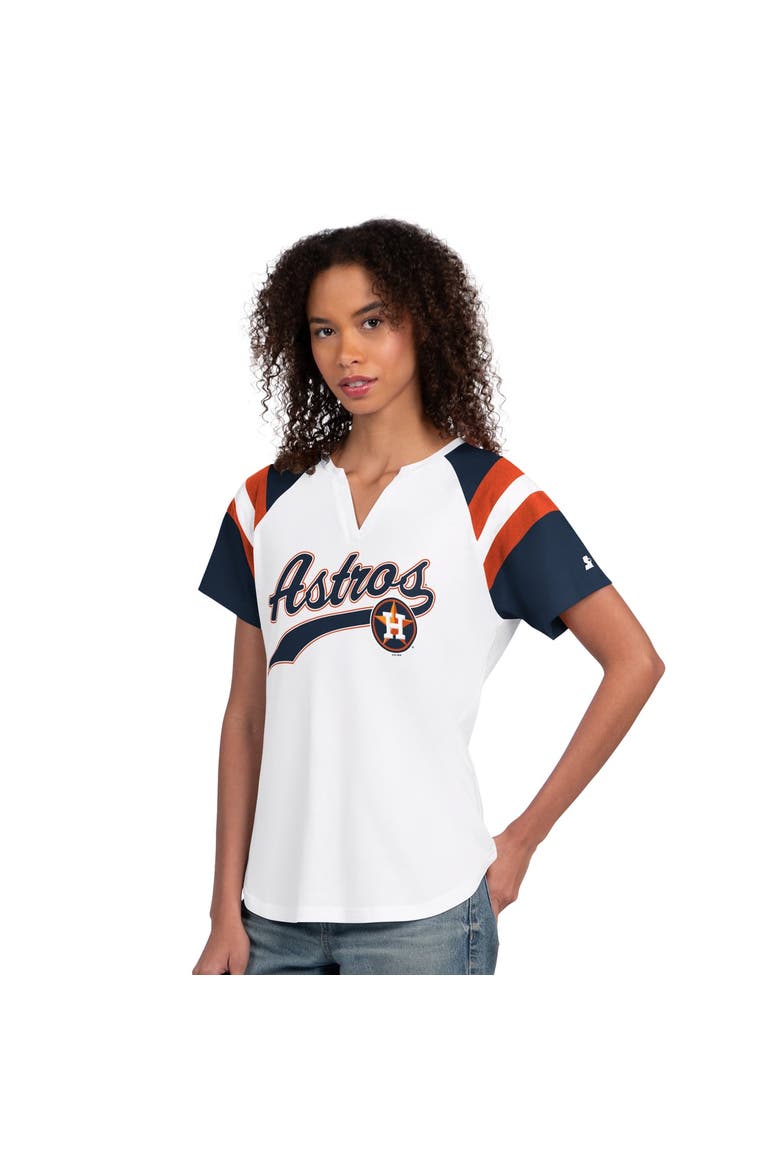 Women's Starter  White Houston Astros Game On Notch Neck Raglan T-Shirt, Main, color, White