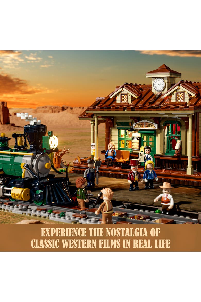 Steampunk Train Station Lighting Building Set Model SP1843T, Alternate, color, Multicolor