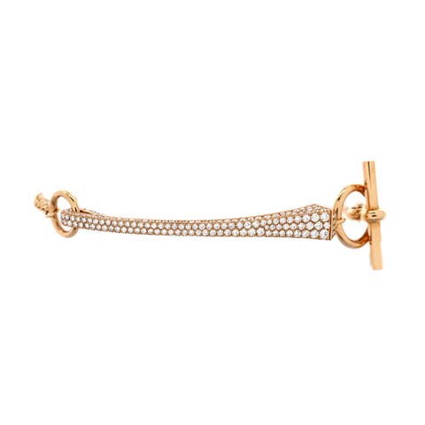 Clou de Forge Chain Bracelet 18K Rose Gold with Pave Diamonds