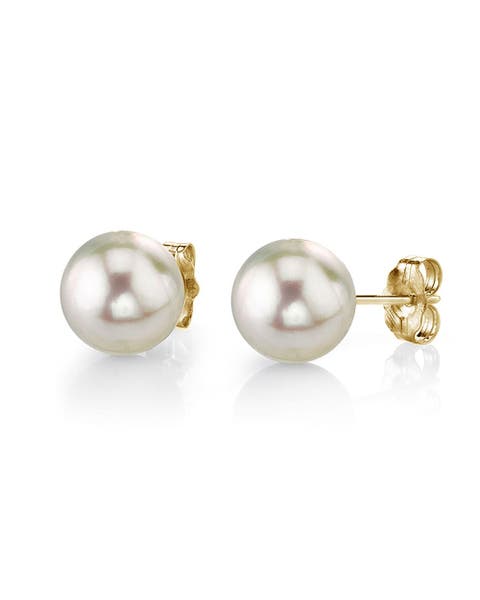 Akoya Round Pearl Stud Earrings 8.5-9mm