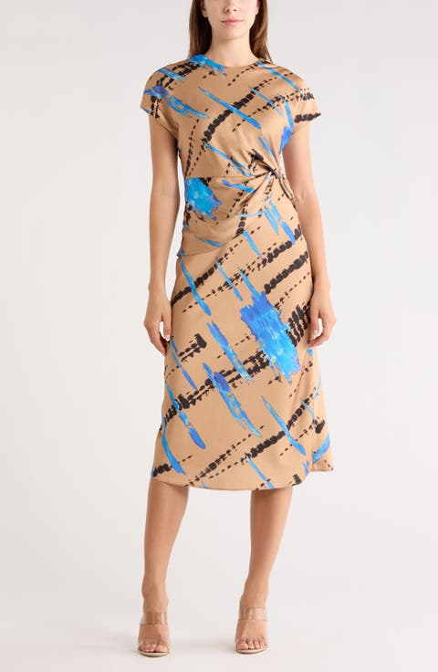Avery Print Front Twist Dress