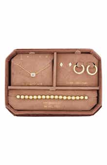 Leith Crystal Chain Necklace, Earrings & Bracelet Set