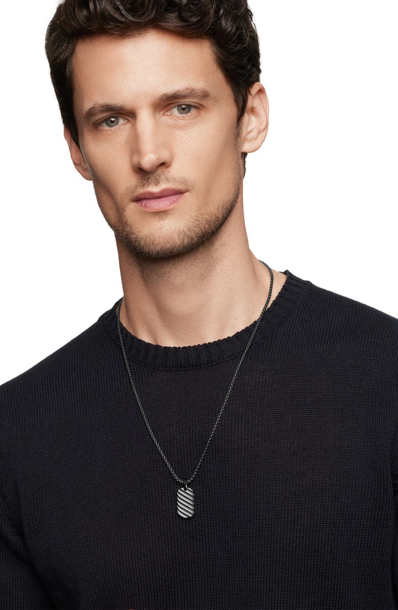 David Yurman Men's Sculpted Cable Dog Tag Pendant, Alternate, color, 