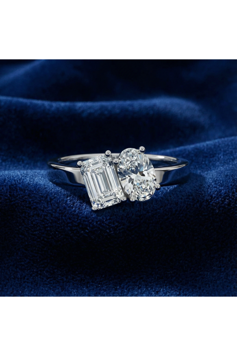 Toi Et Moi 1ct Diamond Ring 14k Gold Lab Grown, Alternate, color, 14k Yellow Gold
