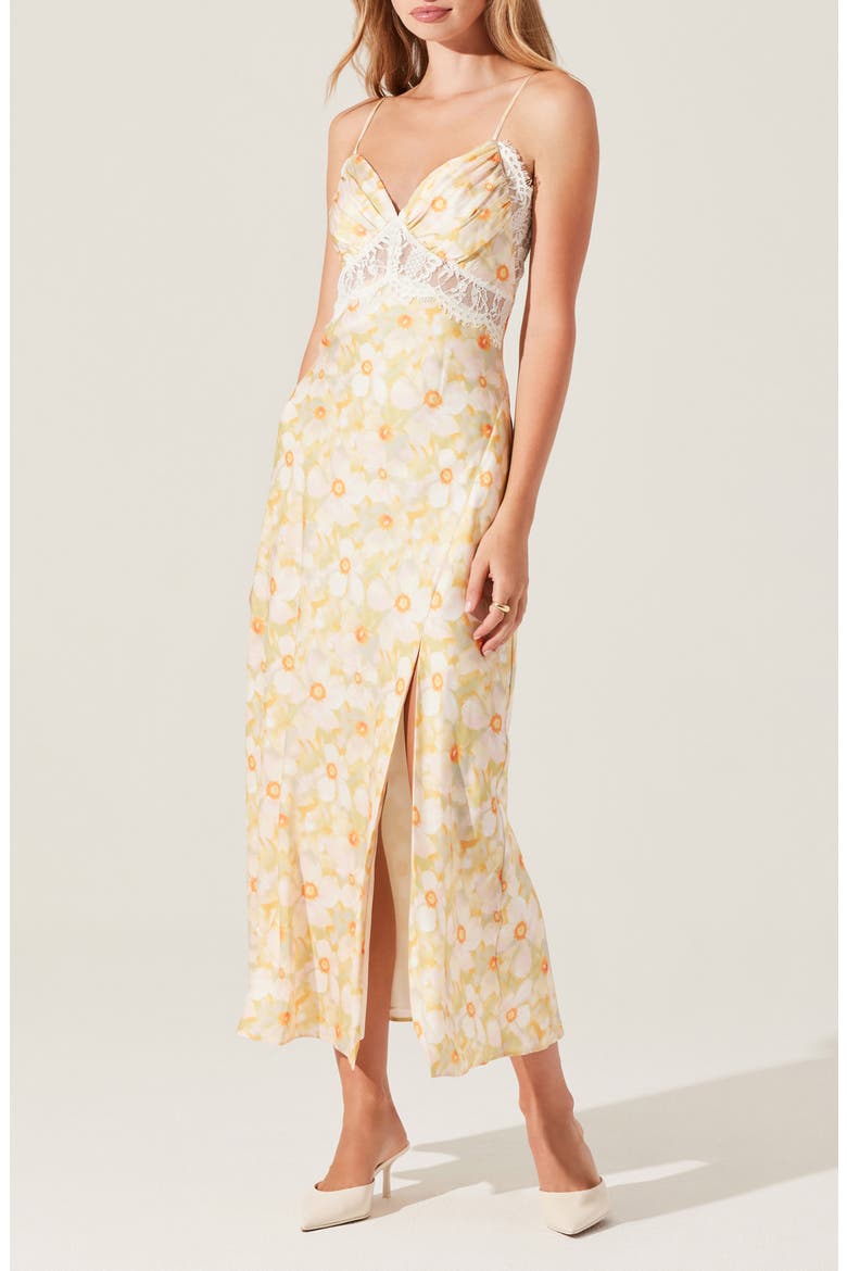 Ivanna Floral Slipdress, Alternate, color, YELLOW GREEN FLORAL
