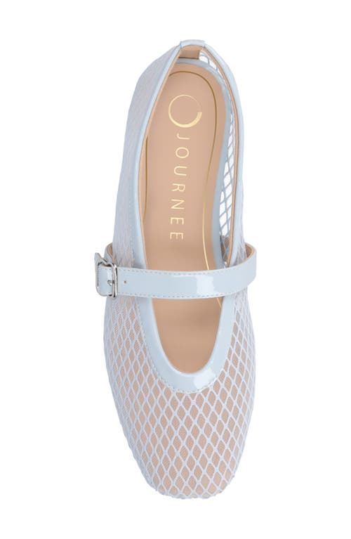 Shop Journee Collection Casha Mesh Mary Jane Flat In Light Blue