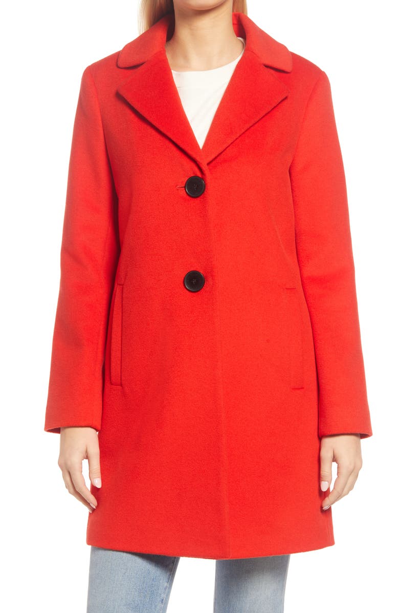 Sam Edelman Notch Collar Coat, Alternate, color, Parisian Red