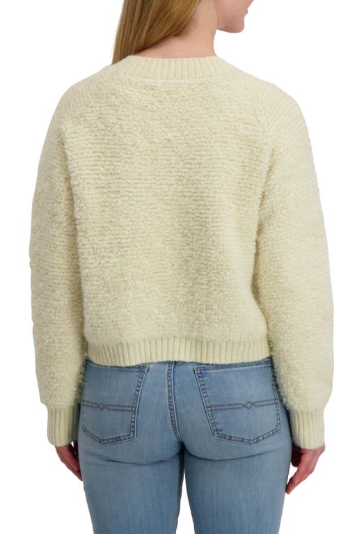 Lucky Brand Raglan Sleeve Bouclé Cardigan In White