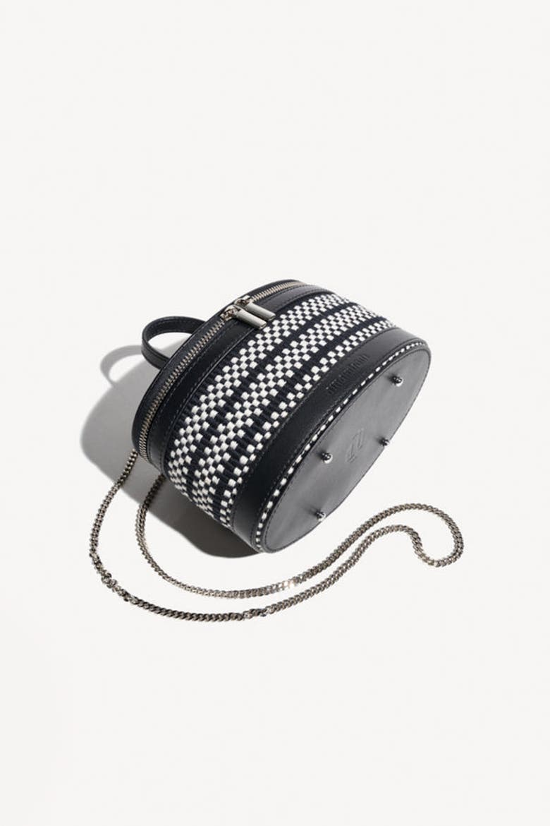 Trousse a maquillage Mini Vanity Cross Body Bag, Alternate, color, Ivory Black