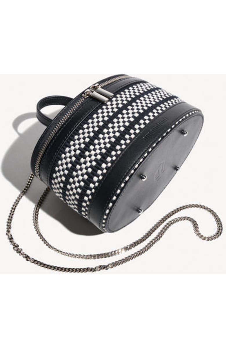 Amambaih Trousse a maquillage Mini Vanity Cross Body Bag, Alternate, color, Ivory Black