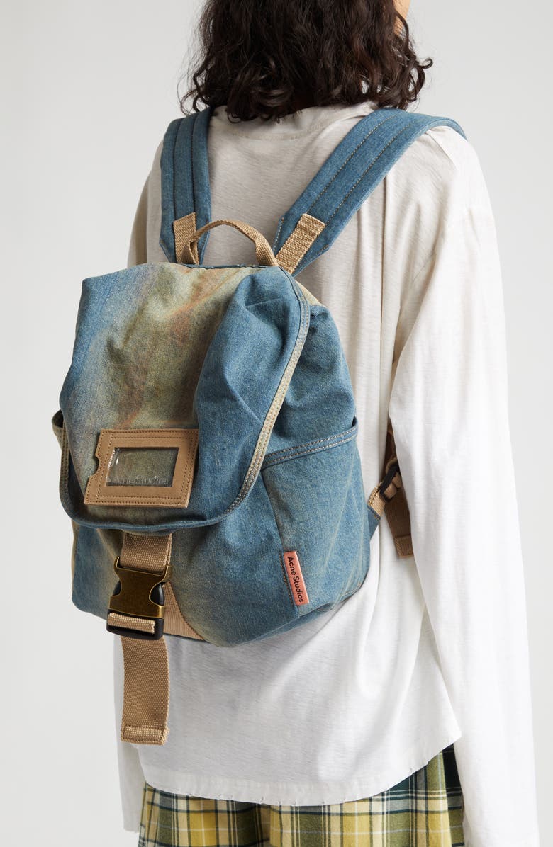 Acne Studios Post Penicillin Denim Backpack, Alternate, color,