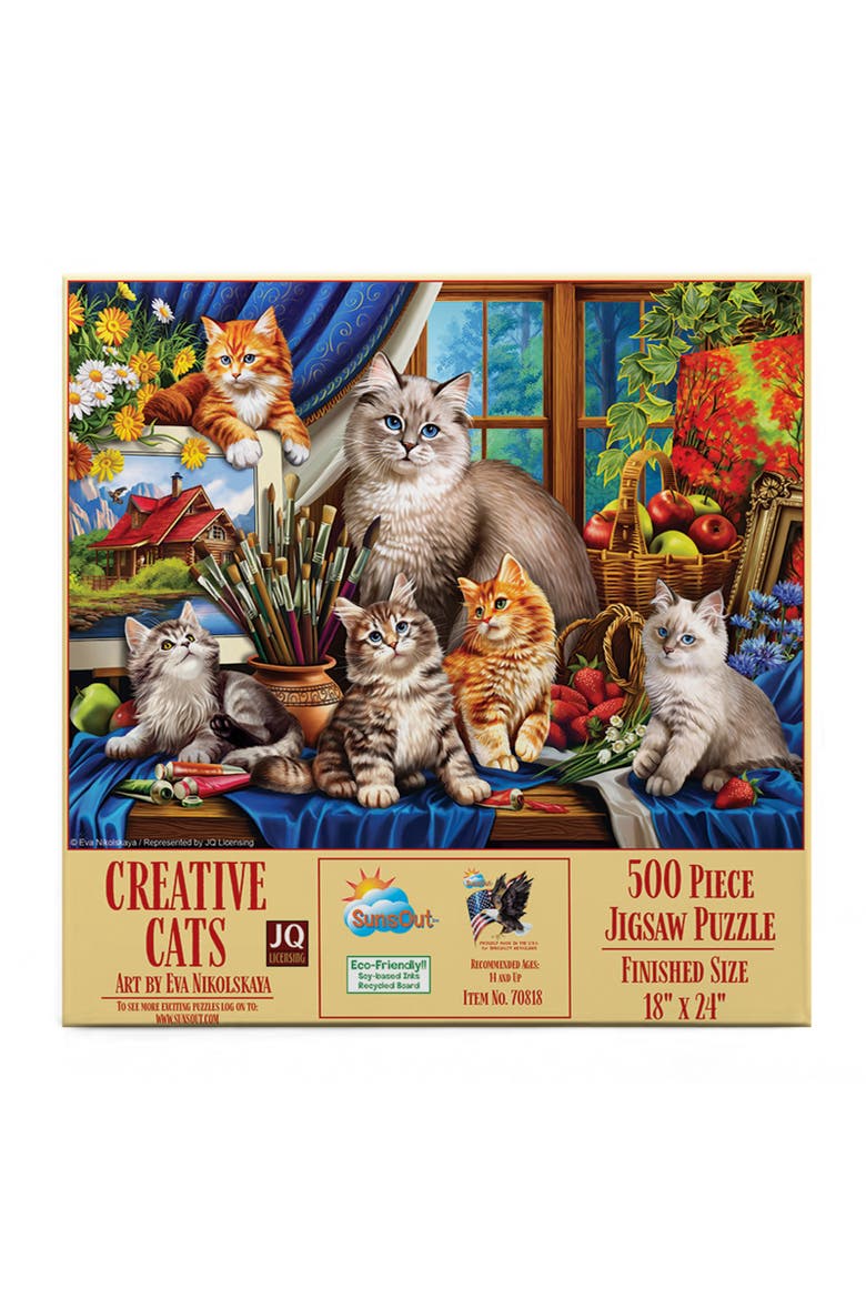 Creative Cats 500 piece Jigsaw Puzzle for Adults, Alternate, color, Multicolor